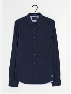 Scotch & Soda Navy Dot Long Sleeve Button Down Shirt Large Textured Cotton